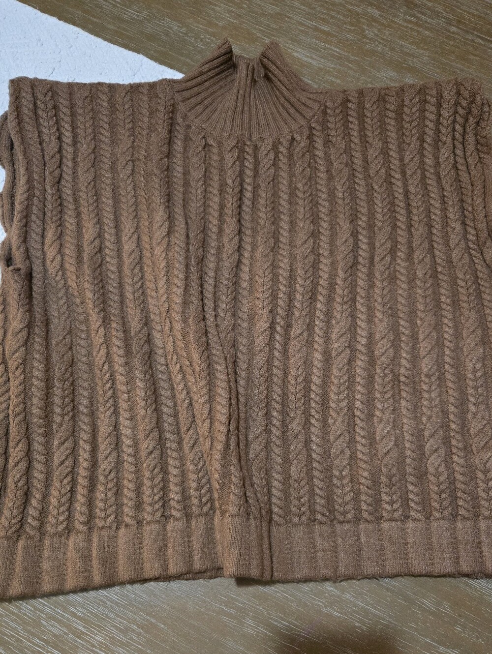 VIGOSS Ribbed Sweater in Brown Size Small